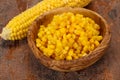 Young corn seeds in the bowl Royalty Free Stock Photo