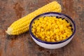 Young corn seeds in the bowl Royalty Free Stock Photo