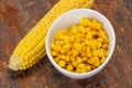 Young corn seeds in the bowl Royalty Free Stock Photo