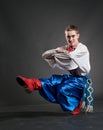 Young cossack dancing Royalty Free Stock Photo