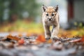 young cougar practicing stalking