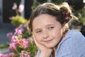 Young countrygirl smiling, close up Royalty Free Stock Photo