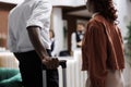 Young couple approaching front desk Royalty Free Stock Photo