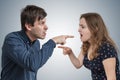 Young couple is arguing and blaming each other Royalty Free Stock Photo