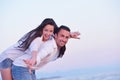 Young couple on beach have fun Royalty Free Stock Photo