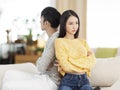 Young couple being in quarrel and not talking Royalty Free Stock Photo