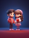 Young couple boy girl holding hands and looking at each other Royalty Free Stock Photo