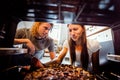 Young Couple With Burnt Pizza Royalty Free Stock Photo