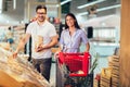 Couple bying products in zero waste shop Royalty Free Stock Photo