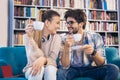 Couple in cafe enjoying the time spending with each other Royalty Free Stock Photo