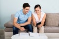 Young Couple Calculating Budget Royalty Free Stock Photo