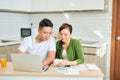 Young couple calculating taxes at home Royalty Free Stock Photo