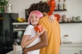Young couple celebrating valentines day and feeling happy