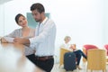 Young couple check in at hotel reception Royalty Free Stock Photo