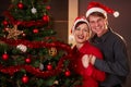 Young couple at christmas eve Royalty Free Stock Photo