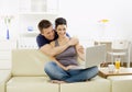 Young couple with computer Royalty Free Stock Photo