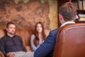 Couple at the reception of a psychologist Royalty Free Stock Photo