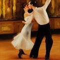 A young couple dances tango at the Palace of Versailles made with AI