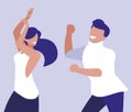 young couple dancing characters Royalty Free Stock Photo