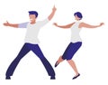 young couple dancing characters Royalty Free Stock Photo