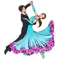 Young couple dancing classical ballroom dance Royalty Free Stock Photo