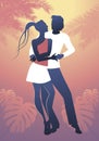 Young couple dancing latin music Royalty Free Stock Photo