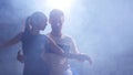 Young couple dancing latin music