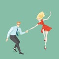 Young couple dancing lindy hop Royalty Free Stock Photo