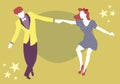 Young couple dancing swing, rock or lindy hop Royalty Free Stock Photo