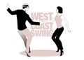 Young couple dancing swing. West Coast Style Royalty Free Stock Photo