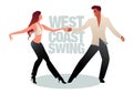 Young couple dancing swing. West Coast Style Royalty Free Stock Photo