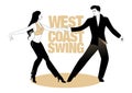 Young couple dancing swing. West Coast Style