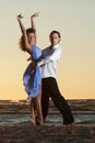 Young couple dancing tango Royalty Free Stock Photo