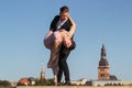 Young couple dancing outdoor Royalty Free Stock Photo