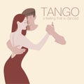 Young couple dancing tango Royalty Free Stock Photo