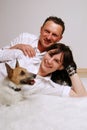 Young couple with dog Royalty Free Stock Photo