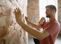 Young couple doing apartment repair together themselves Royalty Free Stock Photo