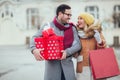 Young couple doing shopping in the city Royalty Free Stock Photo