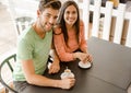 Young couple drinking coffee