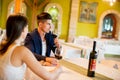 Young couple drinking red wine Royalty Free Stock Photo