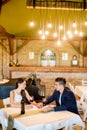 Young couple drinking red wine Royalty Free Stock Photo