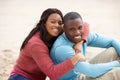 Young couple Embracing on beach Royalty Free Stock Photo