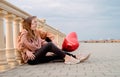 Young couple embracing each other outdoors in the park Royalty Free Stock Photo