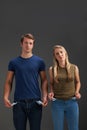 Young Couple With Empty Pockets And No Money Royalty Free Stock Photo