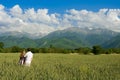 Young couple enjoing beauty of nature