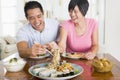 Young Couple Enjoying Chinese Food