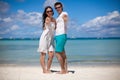 Young couple enjoying each other on a beach Royalty Free Stock Photo