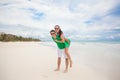 Young couple enjoying each other on a tropical Royalty Free Stock Photo