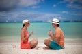 Young couple enjoying each other and yoga on a Royalty Free Stock Photo