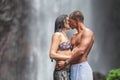 Couple at waterfall Royalty Free Stock Photo